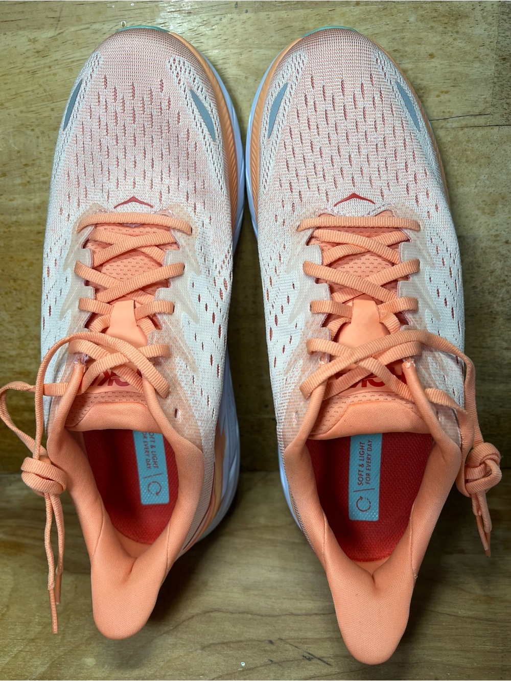 Hoka One One Clifton 8 Womens Size 10.5 Running Shoes Sneakers Cantaloupe - Picture 7 of 12